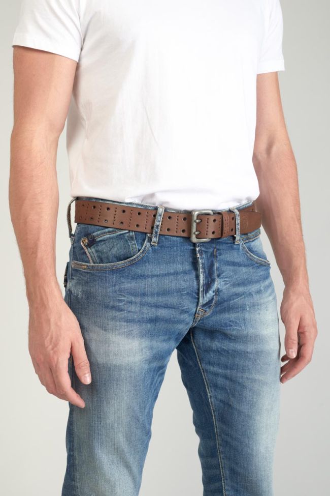 Brown leather Geles belt