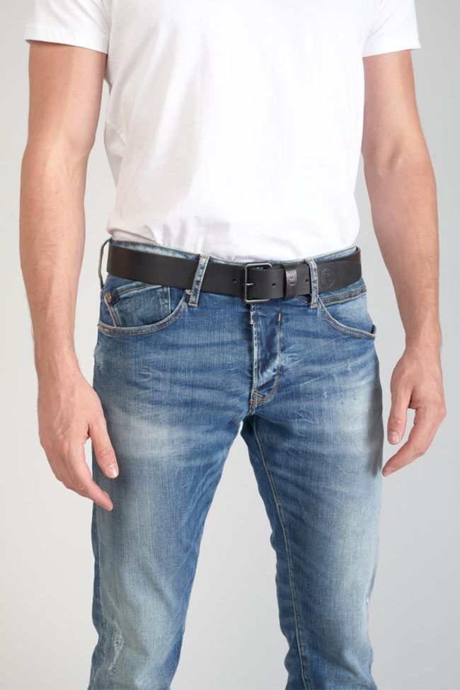 Black leather Komel belt