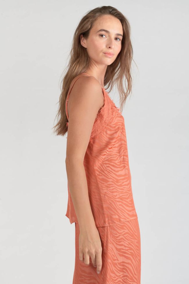 Orange coral jacquard Ayek camisole