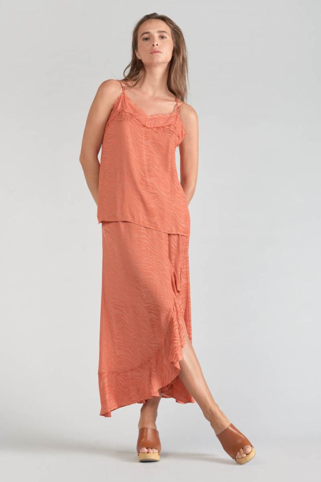 Orange coral jacquard Ayek camisole