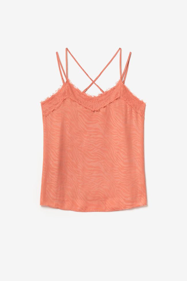 Orange coral jacquard Ayek camisole