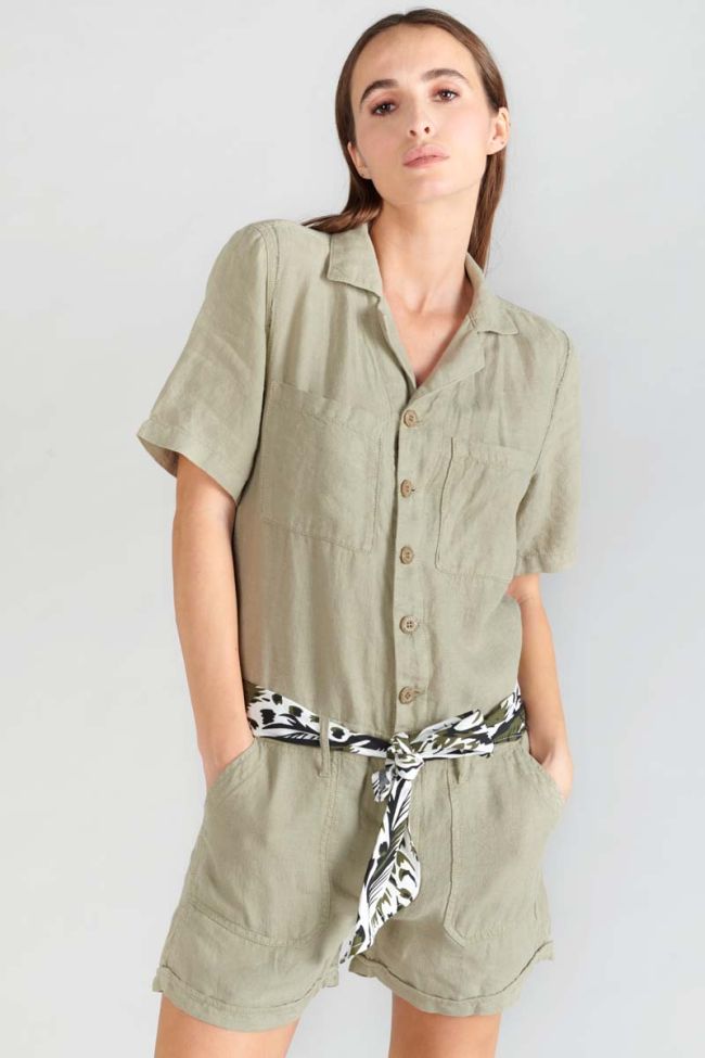 Barasse jumpsuit in light khaki linen