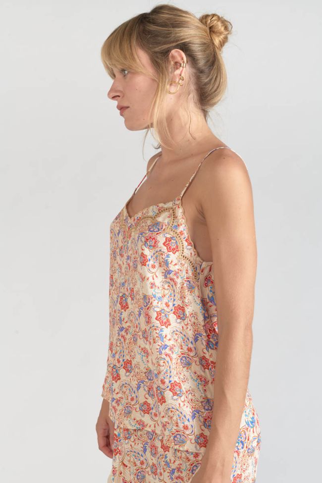 Paisley print Bibb camisole