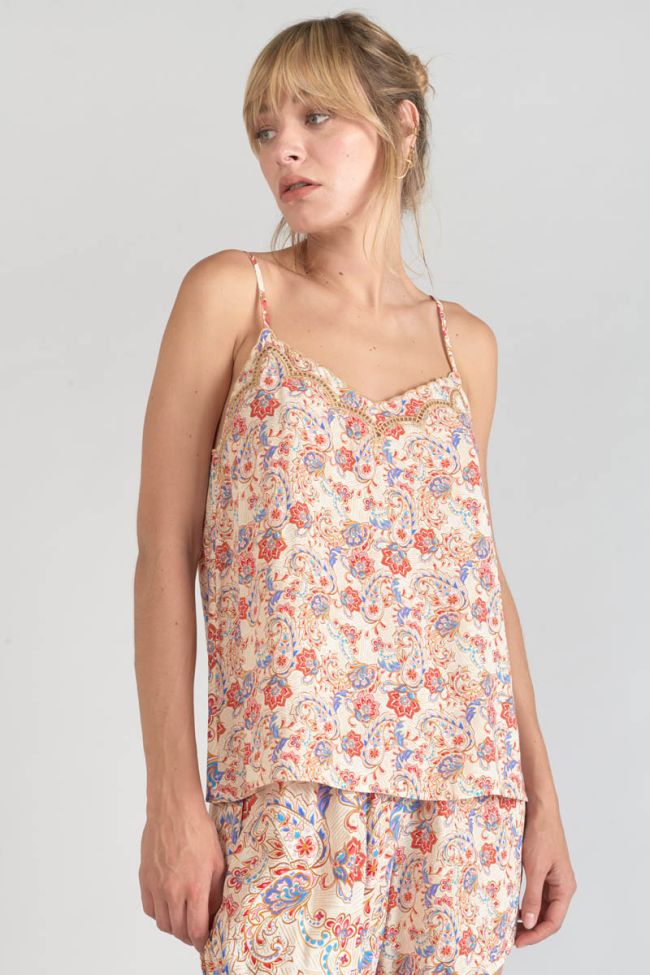 Paisley print Bibb camisole