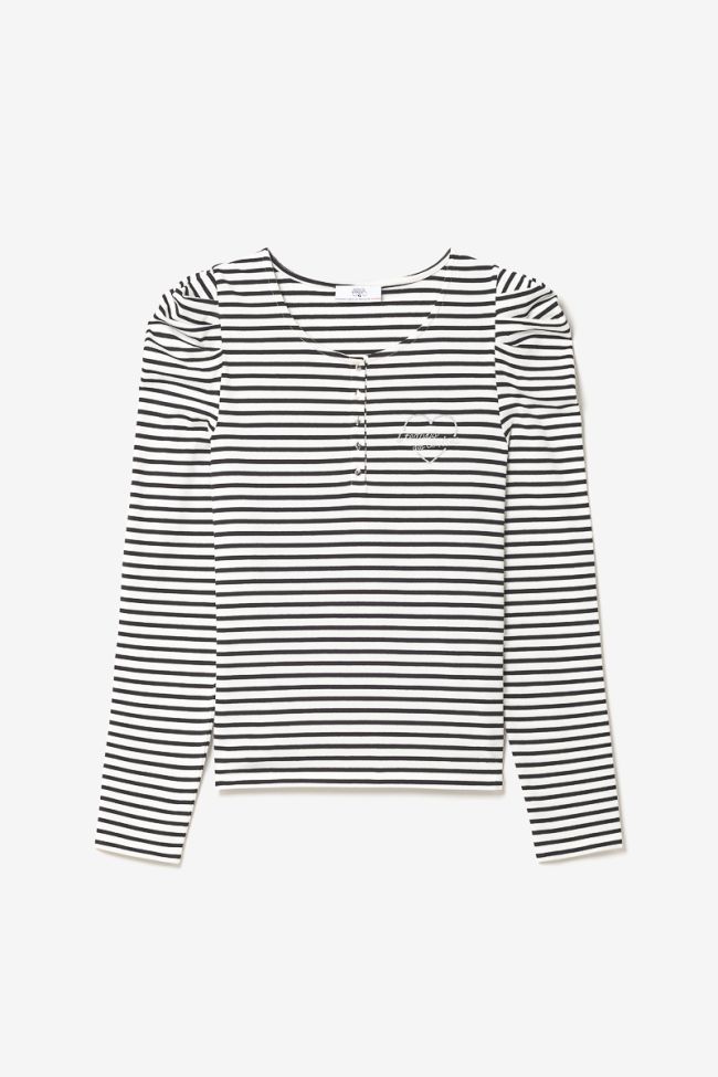 Black and white striped Demi top