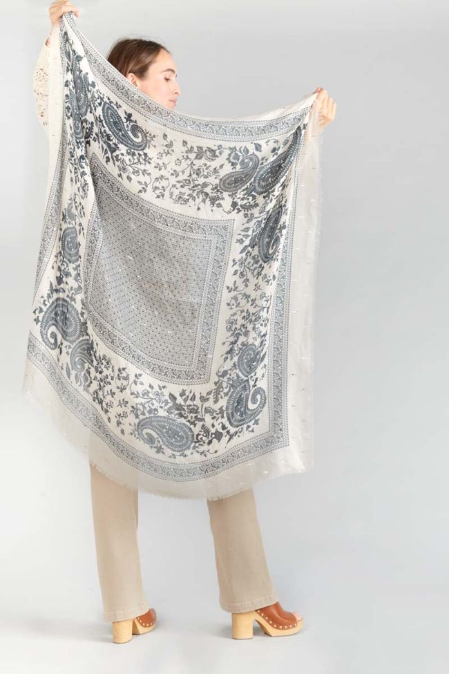 Pinkish-beige paisley print Elene scarf