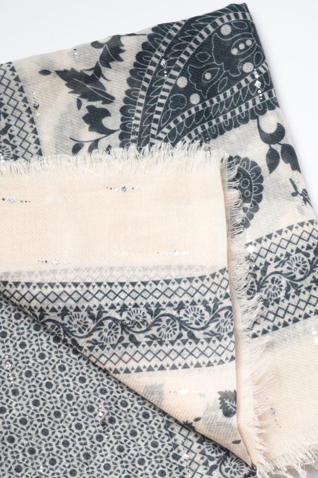 Pinkish-beige paisley print Elene scarf