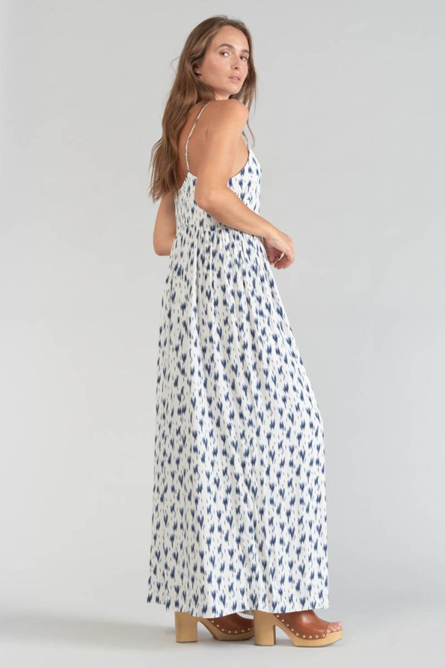 Blue tie-dye Evita maxi dress