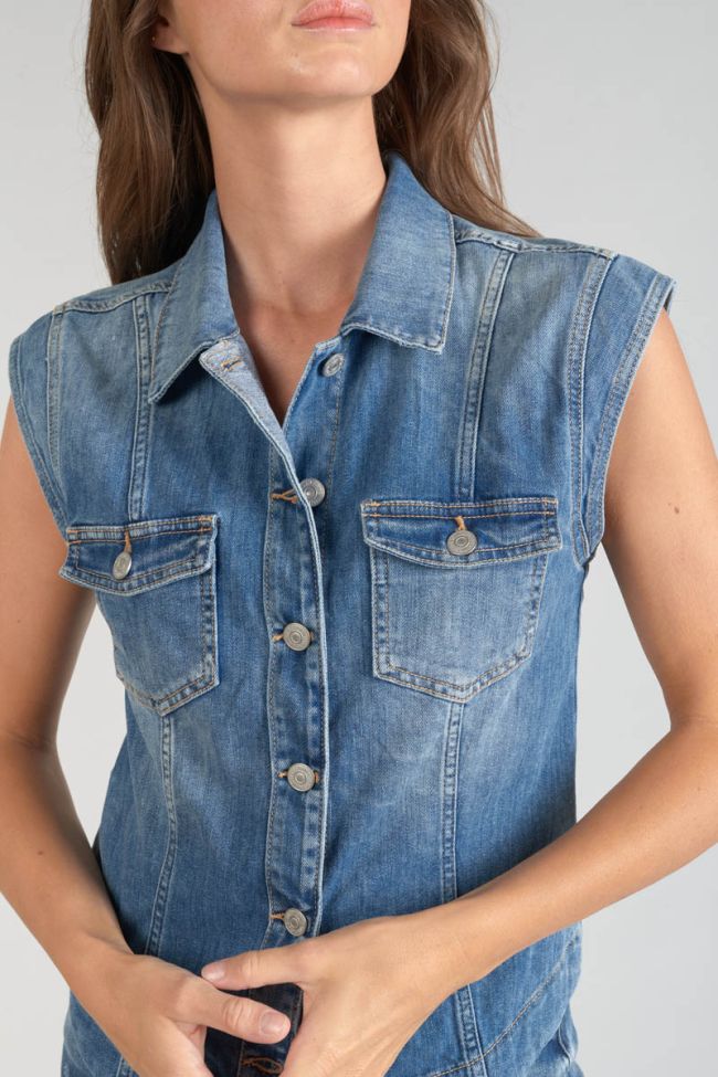 Blue denim Galinat sleeveless jacket