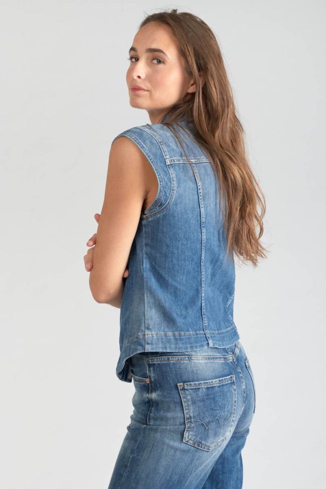 Blue denim Galinat sleeveless jacket