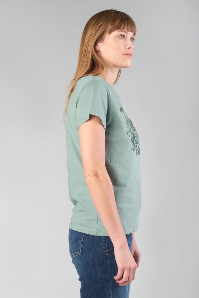 Printed sage green Gracy t-shirt