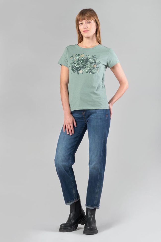 Printed sage green Gracy t-shirt