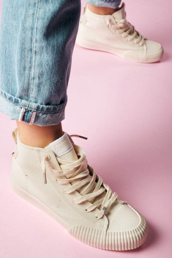 Beige Harlo high-top trainers