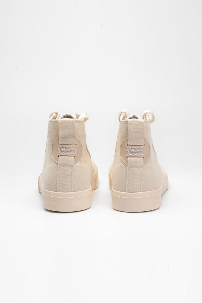 Beige Harlo high-top trainers