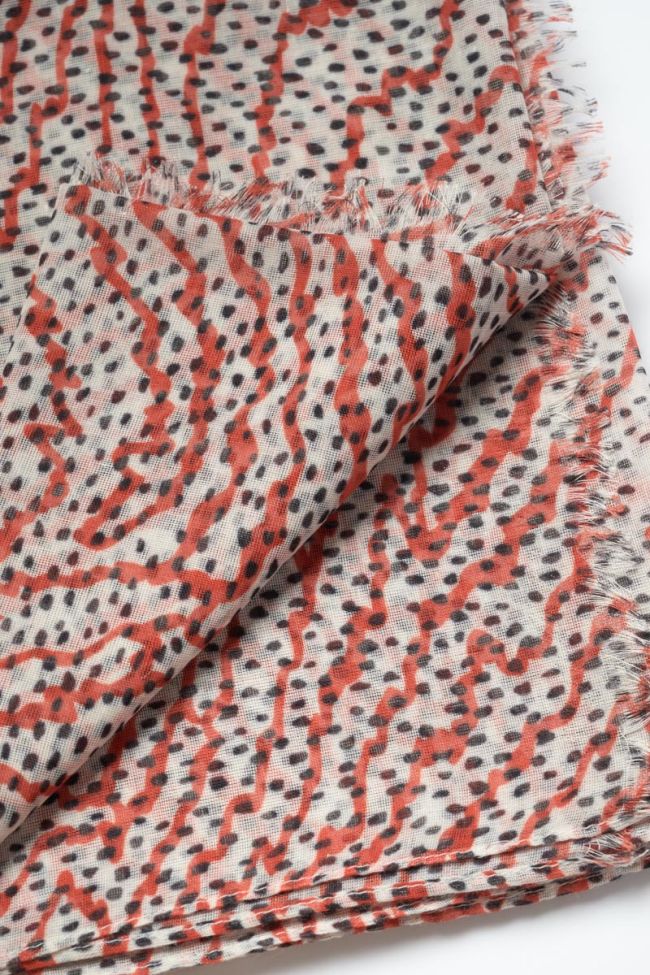 Orange and black print Jadida scarf