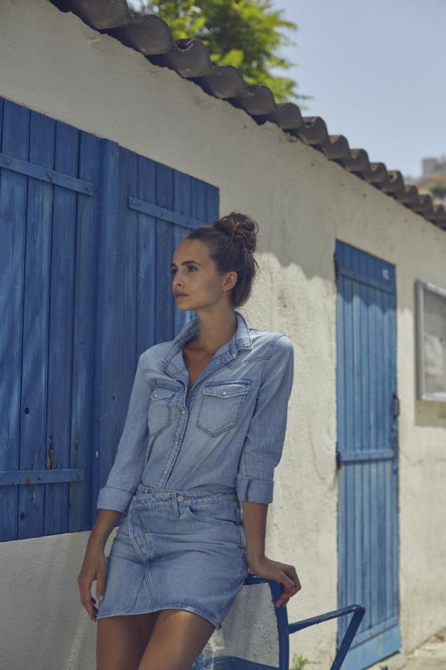 Very light blue denim Juanita shirt