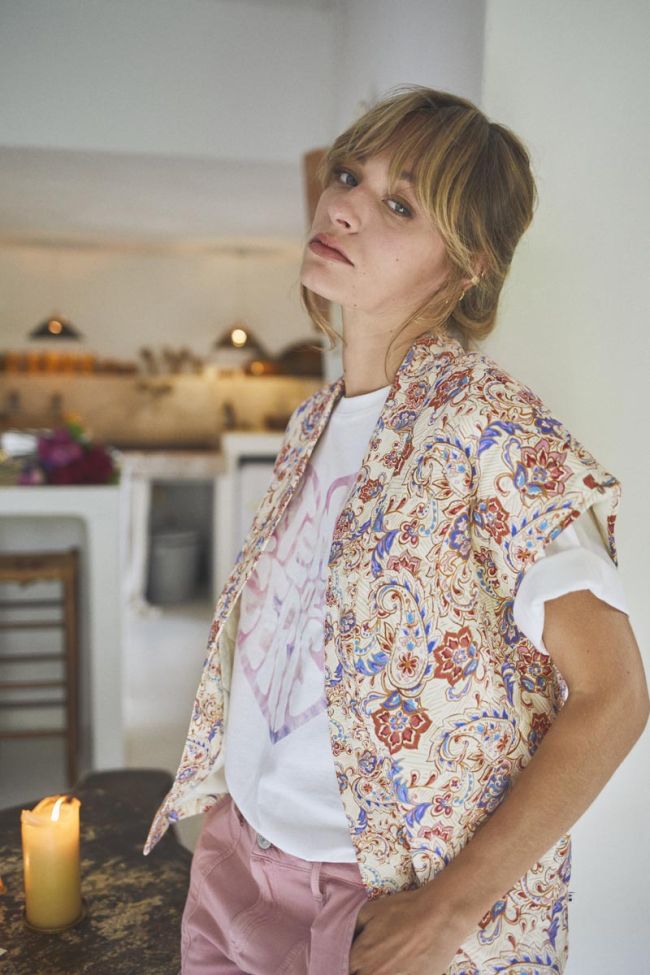 Paisley print Kerman sleeveless jacket