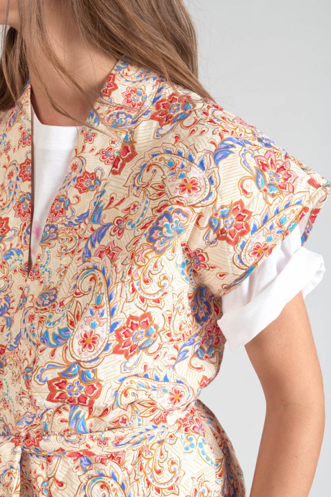 Paisley print Kerman sleeveless jacket