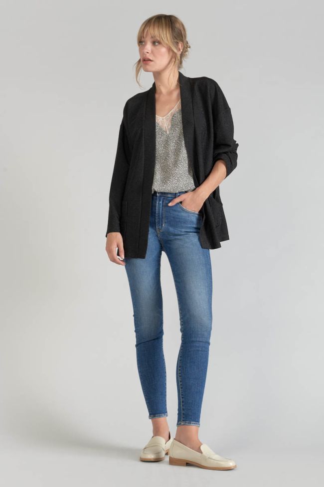 Beige and black print Lucine top