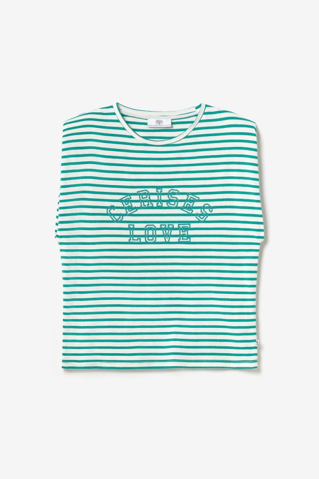 Green striped Male sleeveless t-shirt