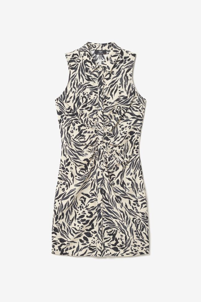 Animal print Muna linen blend dress