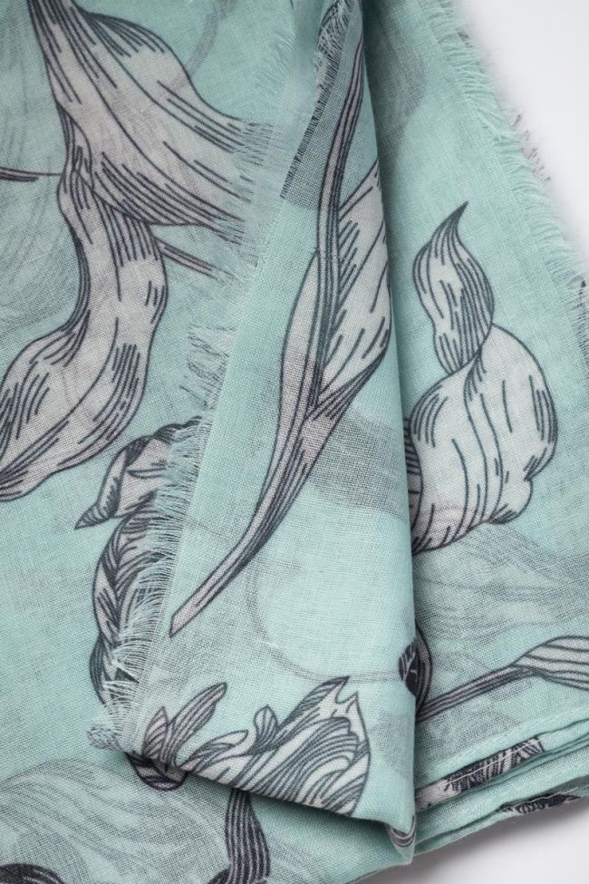 Aqua floral Myriam scarf