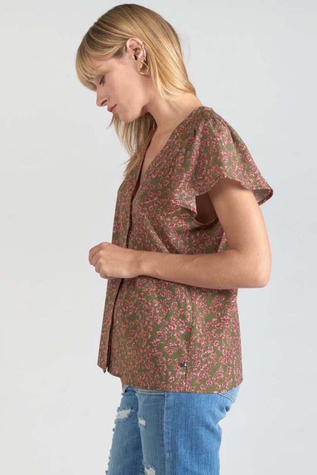Khaki floral Norine top