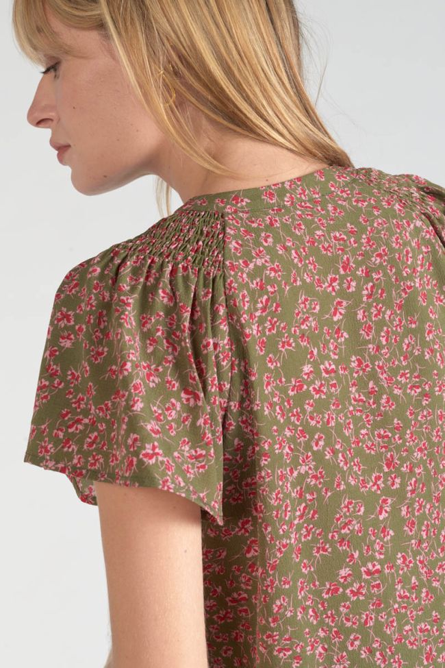 Khaki floral Norine top