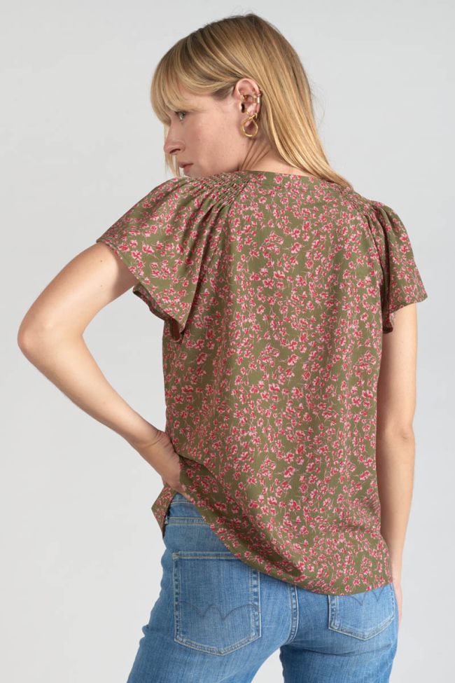 Khaki floral Norine top