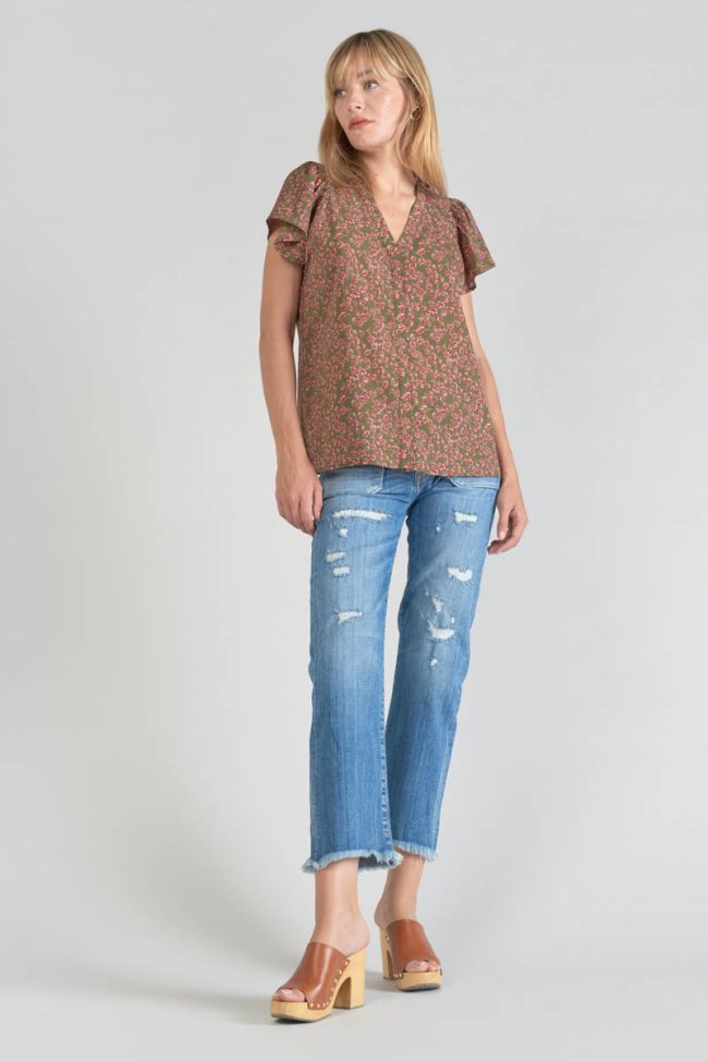 Khaki floral Norine top