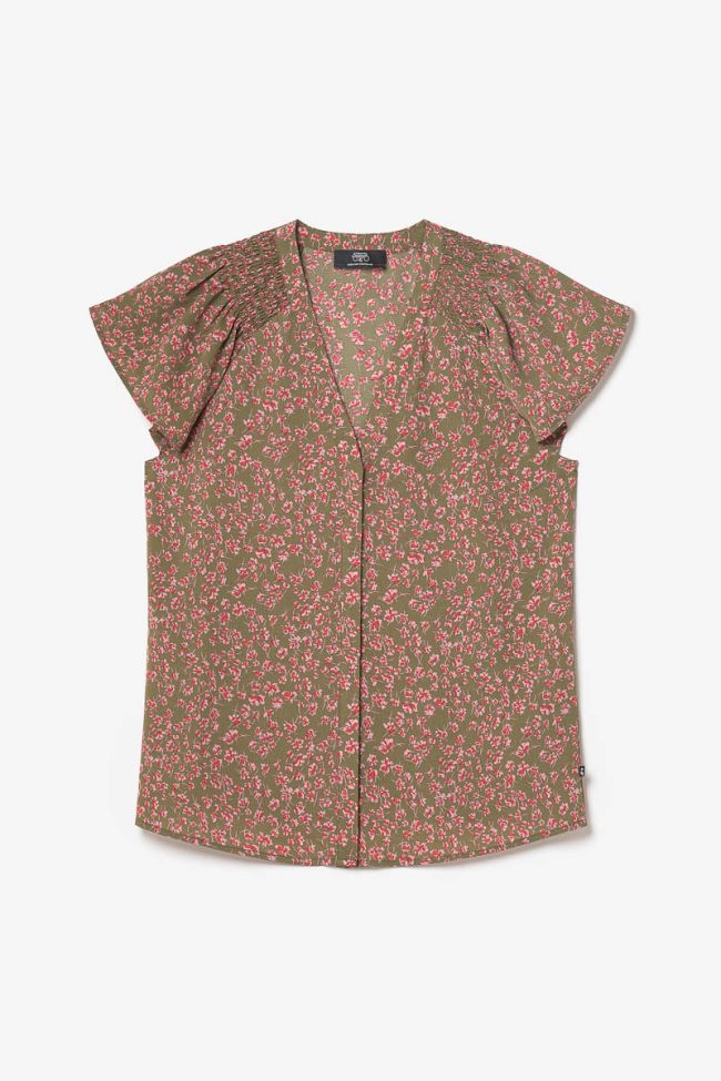 Khaki floral Norine top