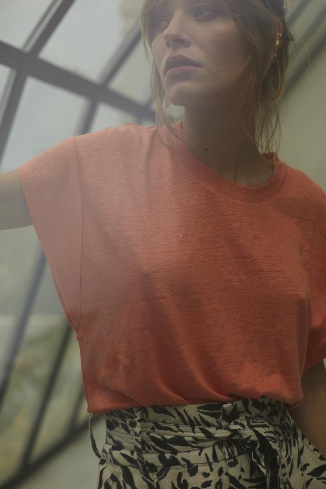 Coral orange Overs top