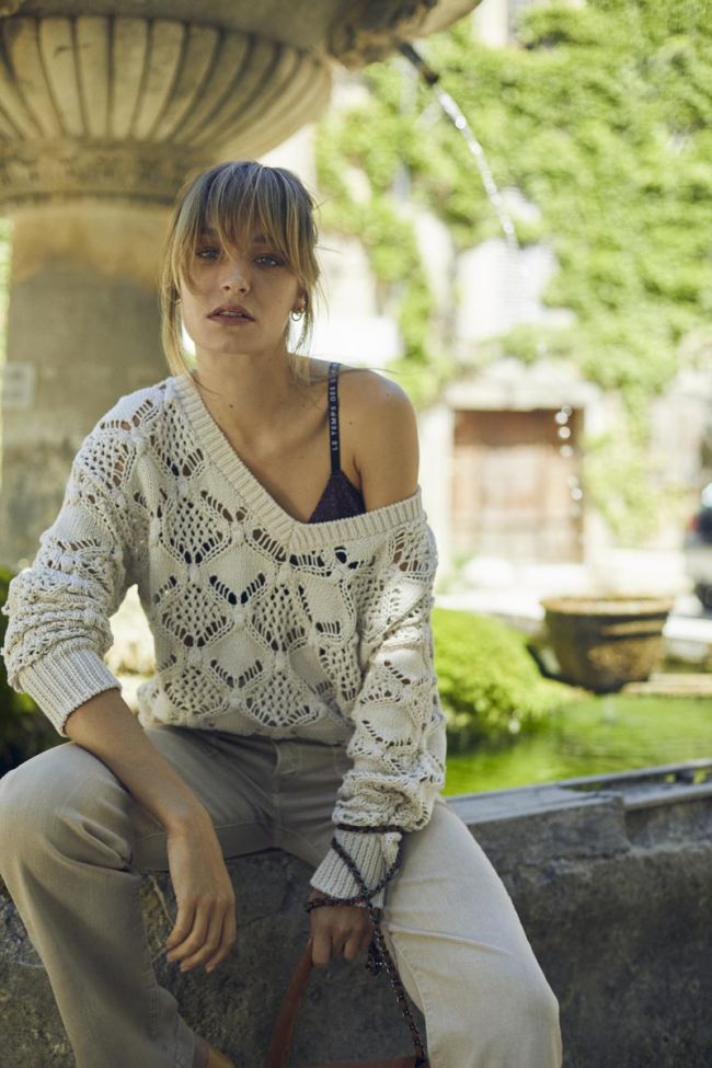 Sand openwork Poots jumper