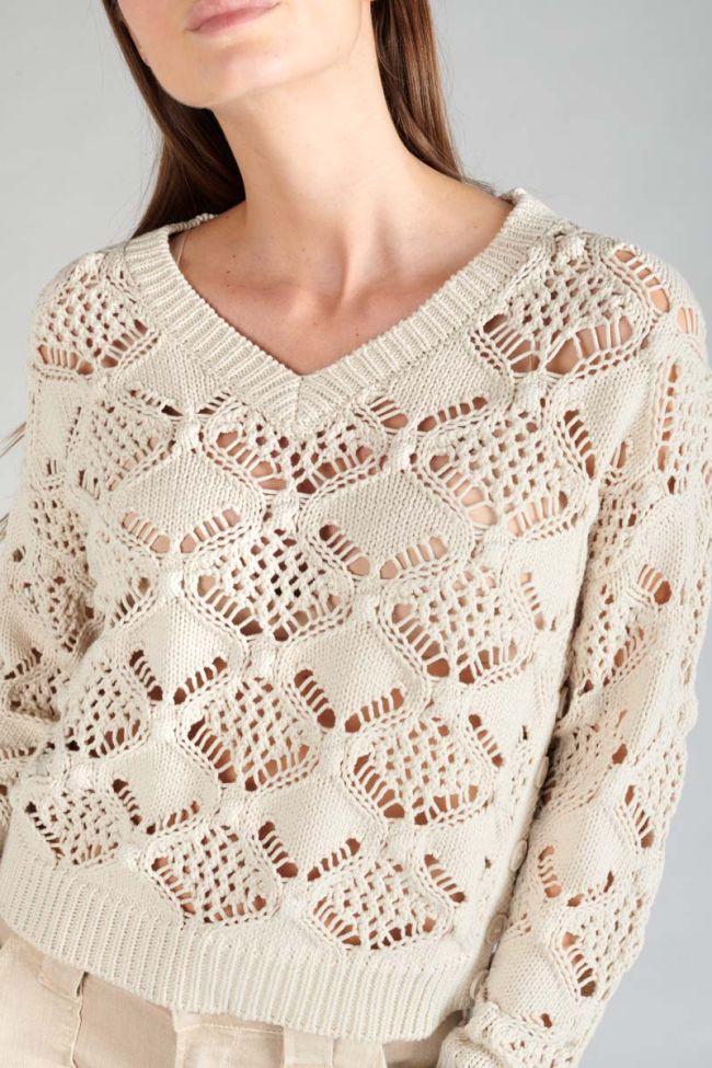Sand openwork Poots jumper