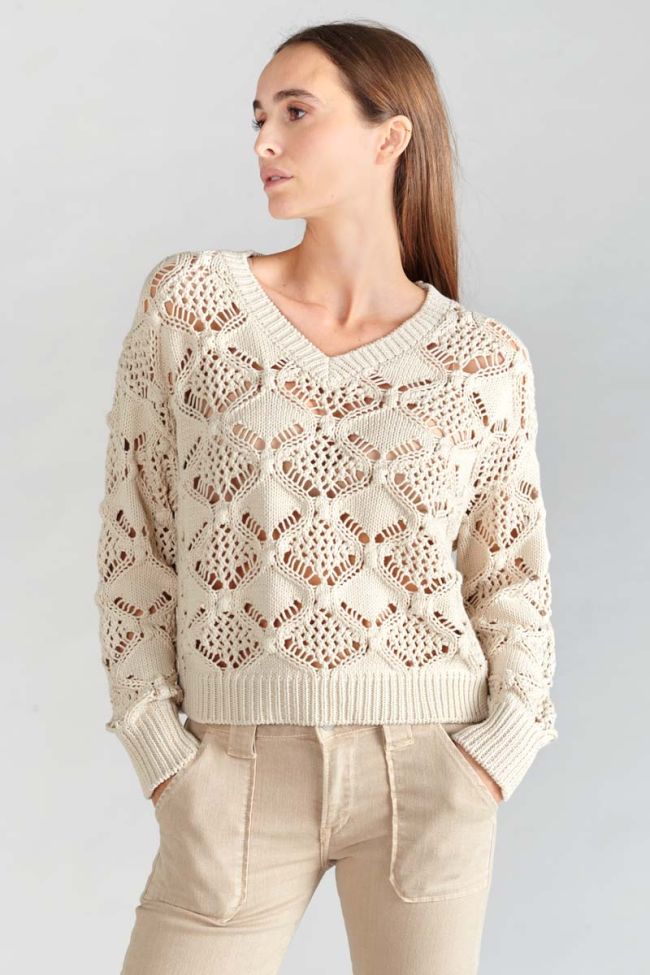 Sand openwork Poots jumper