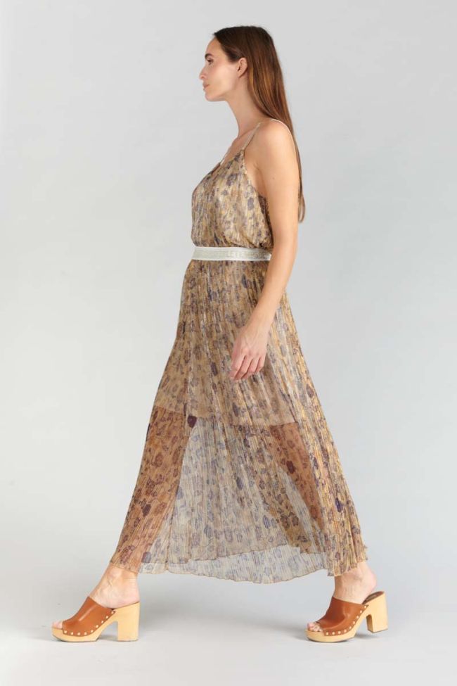 Gold floral Ran long skirt