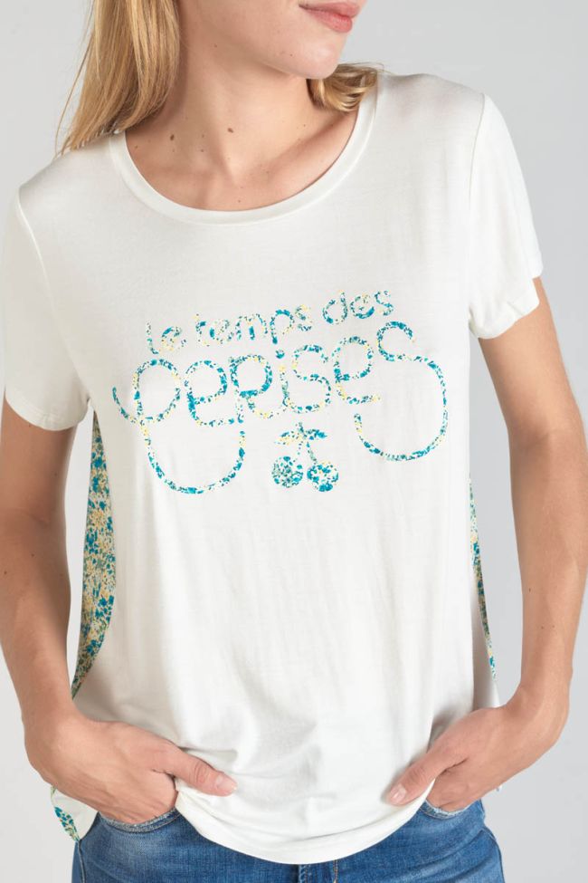 Green print dual fabric Romi t-shirt