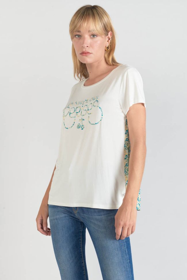 Green print dual fabric Romi t-shirt