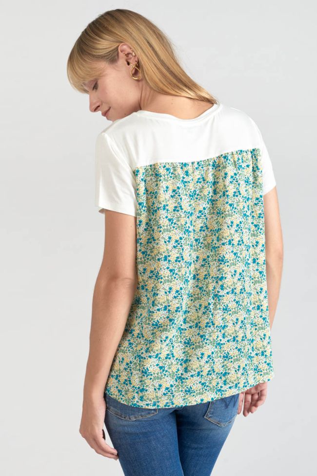 Green print dual fabric Romi t-shirt