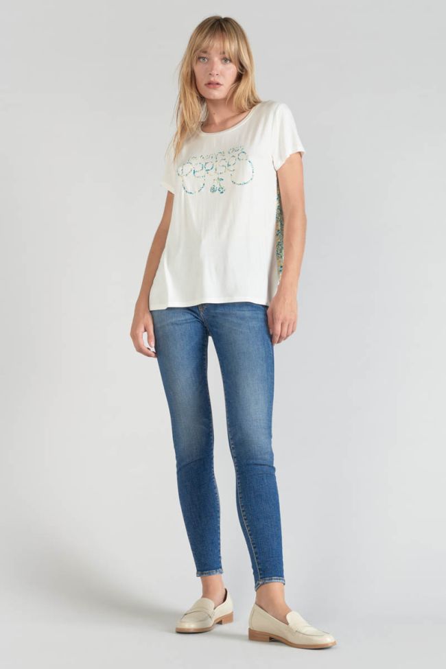 Green print dual fabric Romi t-shirt