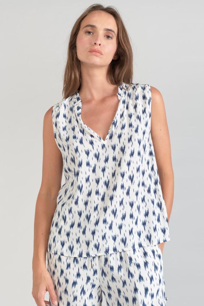 Blue tie-dye Rosita top