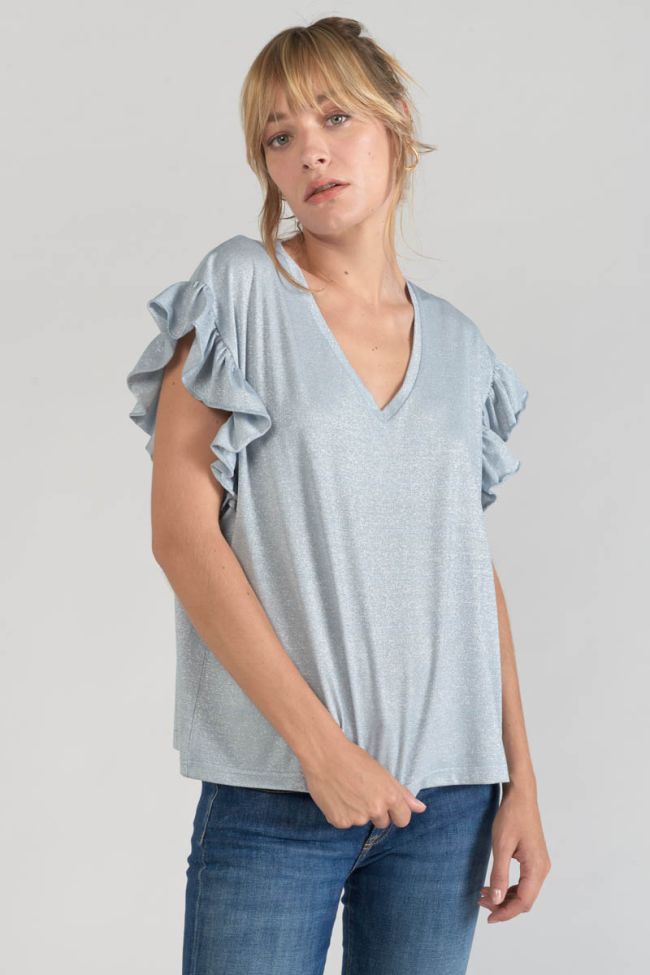 Iridescent sky blue Ryls top