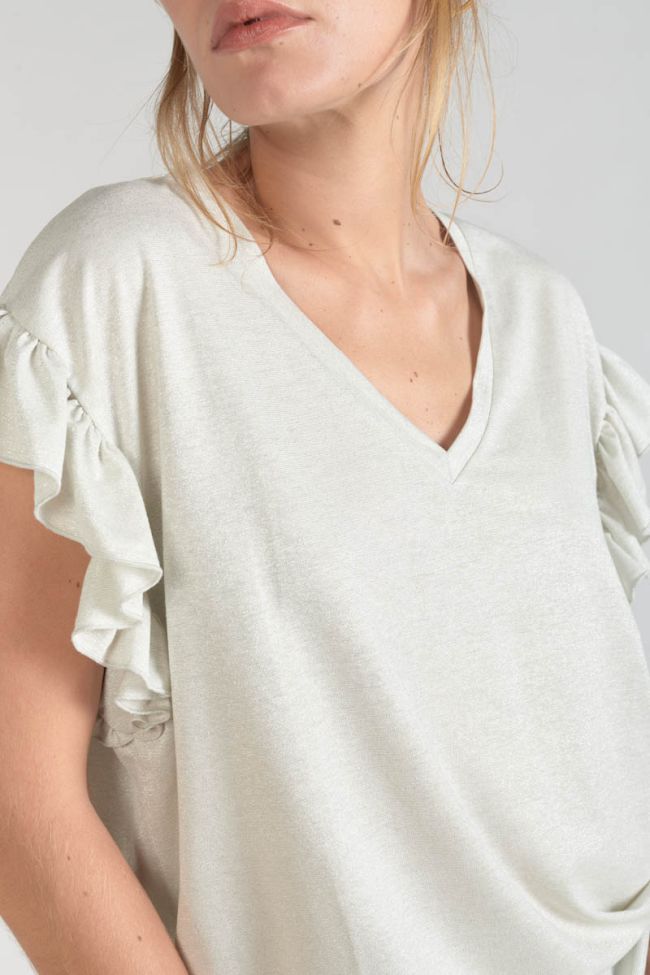 Iridescent white Ryls top