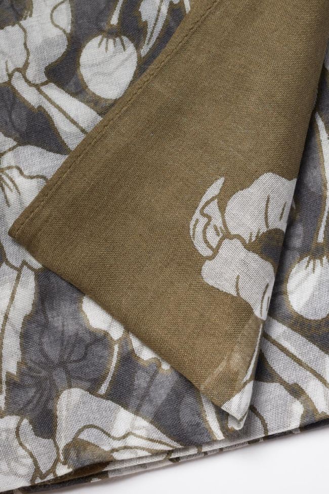 Khaki floral Valentine scarf