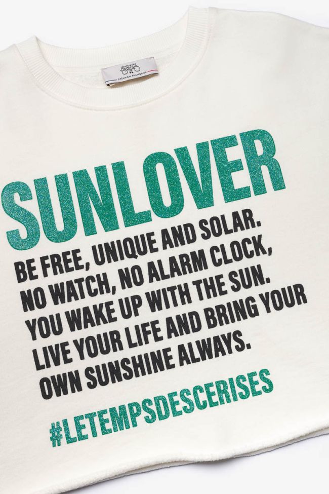 Cream Ginogi cropped sweatshirt