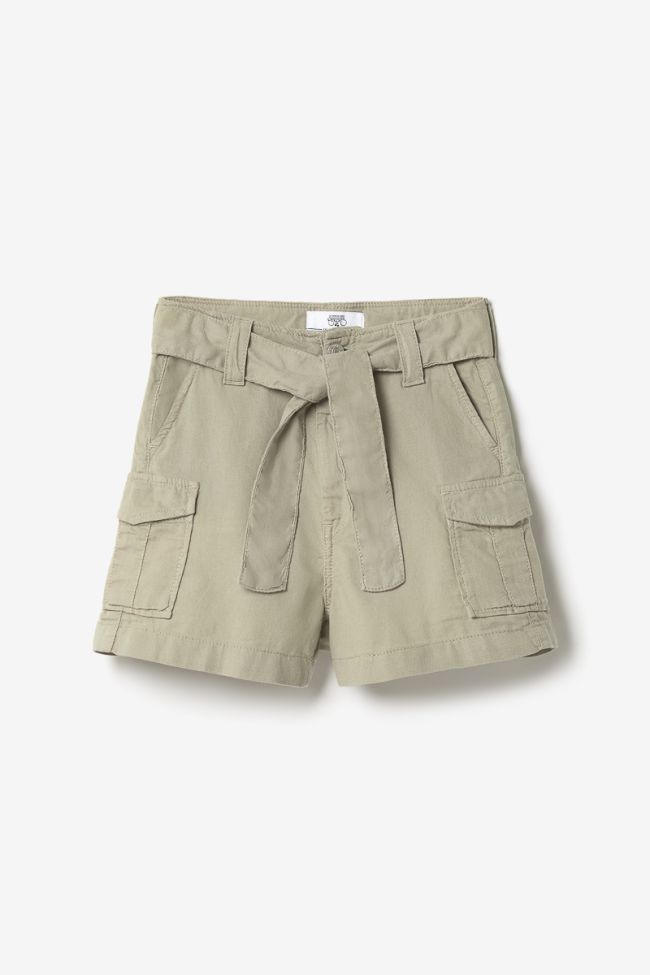 Light khaki Kally high-waisted shorts