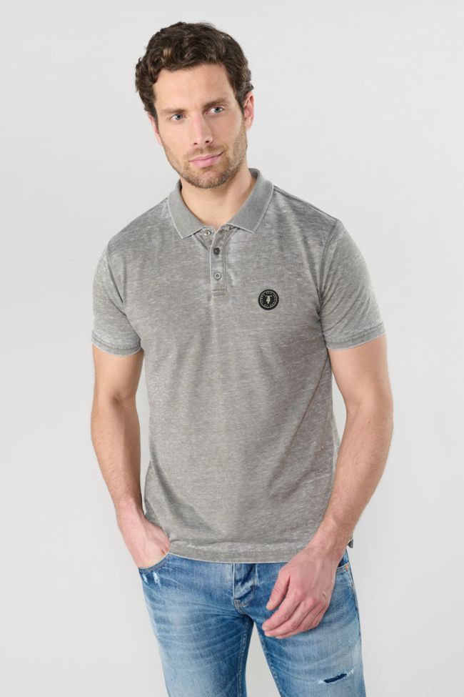 Khaki grey marl Brety polo shirt