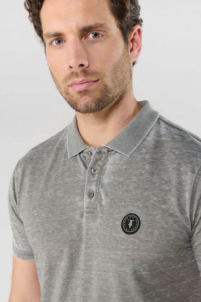 Khaki grey marl Brety polo shirt