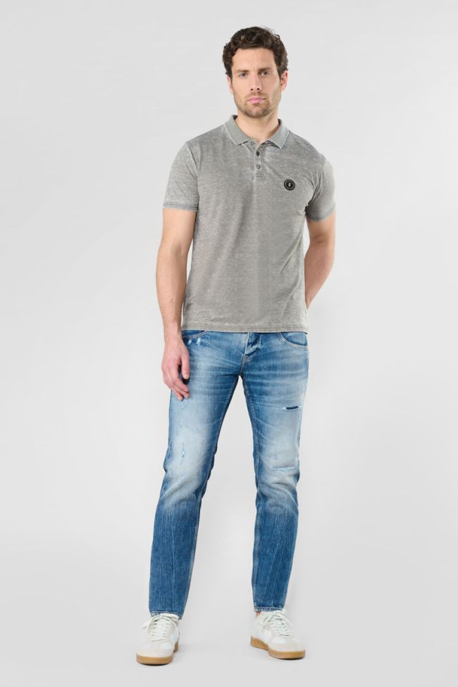 Khaki grey marl Brety polo shirt