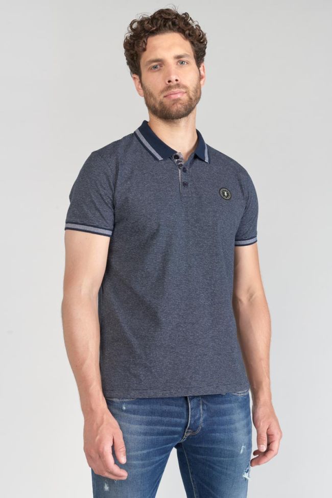 Navy striped Drime polo shirt